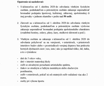 Aktuality / Opatrenie Úradu verejného zdravotníctva Slovenskej republiky pri ohrození verejného zdravia - foto