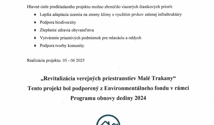 2. fotografia fotogalérie Aktuality / Revitalizácia verejných priestranstiev Malé Trakany - Program obnovy dediny 2024 - foto