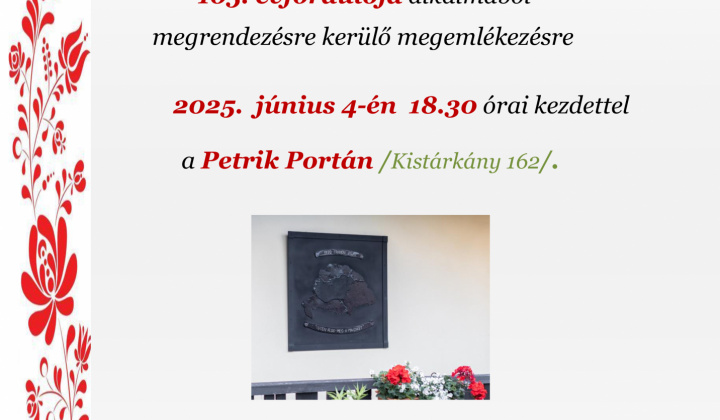 NEMZETI ÖSSZETARTOZÁS NAPJA 2025.06.04